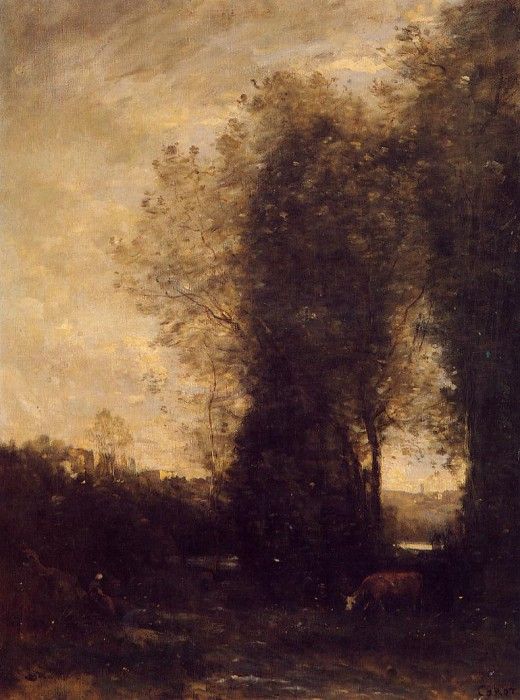 Corot A Cow and its Keeper. , --