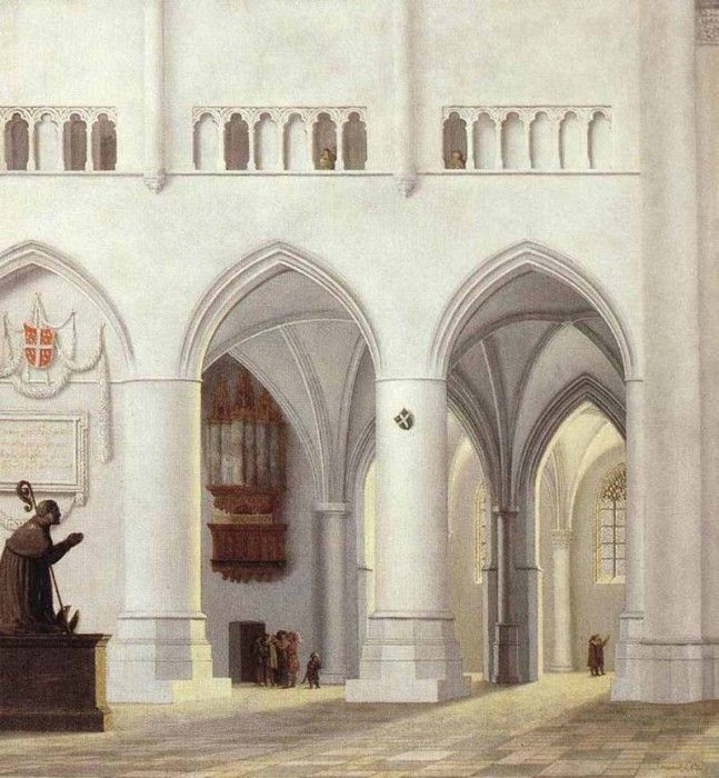 SAENREDAM Pieter Jansz Interior Of The Church Of St Bavo At Haarlem. Saenredam,  Jansz
