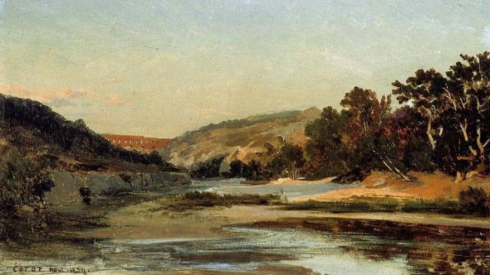 Corot The Aqueduct in the Valley. , --