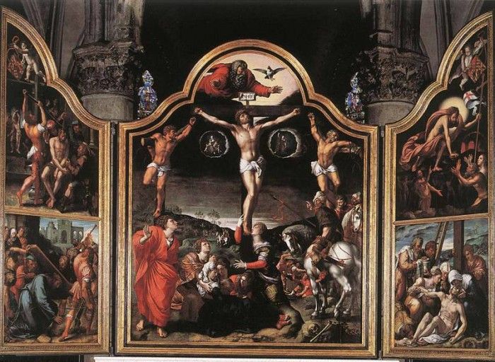 ORLEY Bernaert van Altarpiece Of Calvary Opened. ,  Bernaert