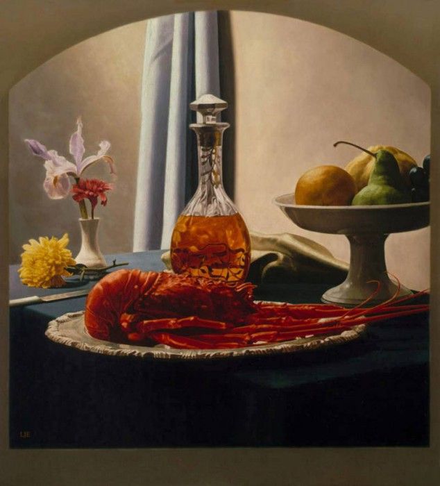 Luis Jose Estremadoyro Still Life with Bourbon and Lobster. Estremadoyro,  