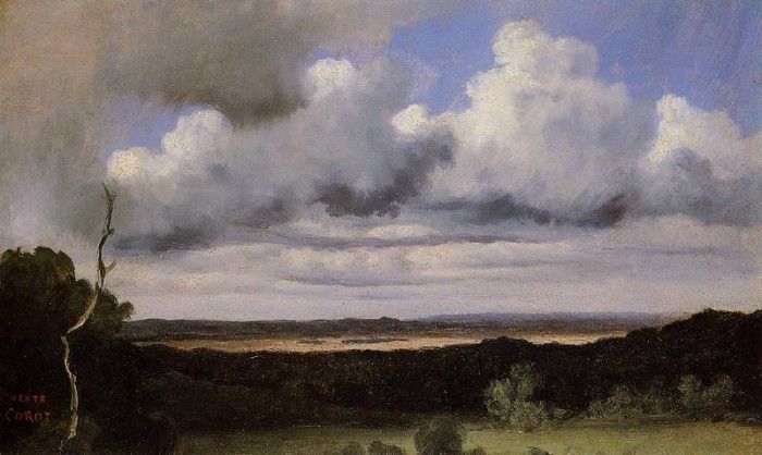 Corot Fontainebleau Storm over the Plains. , --