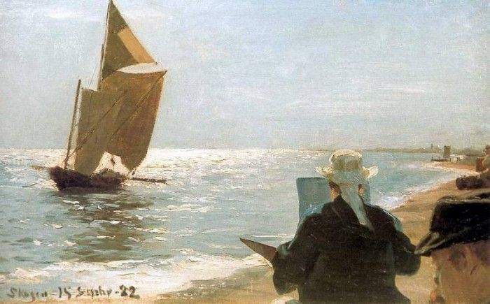 Kroyer Peder Severin Pintores en la playa 1892. Kroyer,  