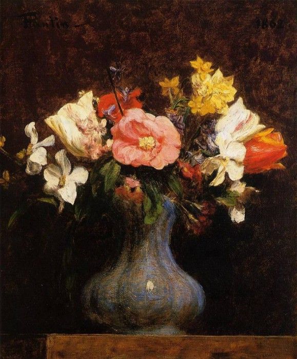 Fantin Latour Flowers Camelias and Tulips. -, ---