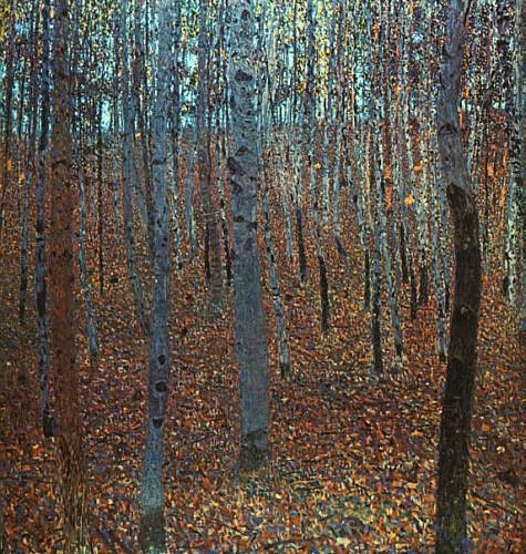 Klimt Beech Forest I, 1902, oil on canvas, Moderne Galerie, . , 