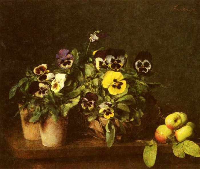 Fantin Latour Henri Still Life With Pansies. -, ---