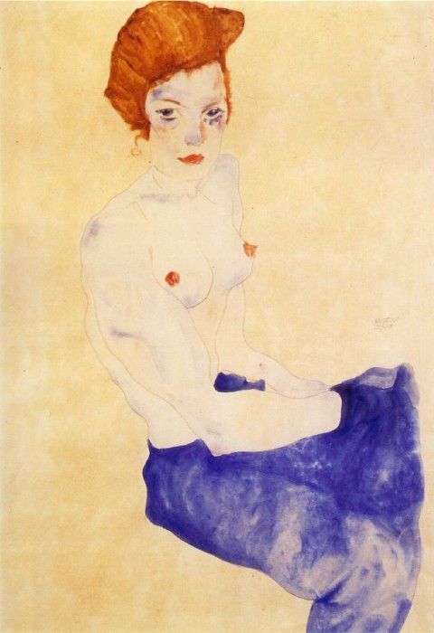 Schiele Seated girl, 1911, Haags Gemeentemuseum voor Moderne. , 