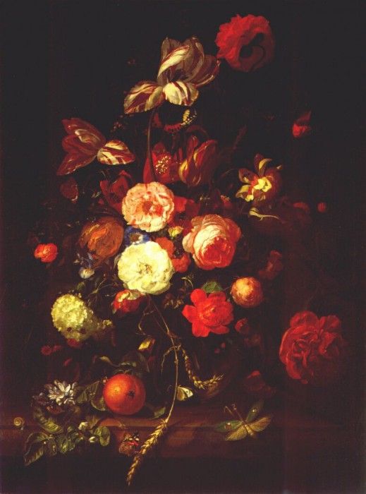 ruysch still life with flowers and oranges 1708. , 