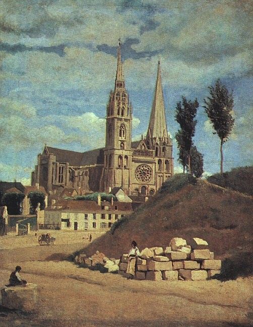 COROT - CHARTRES CATHEDRAL, 1830 (RETOUCHED 1872). 