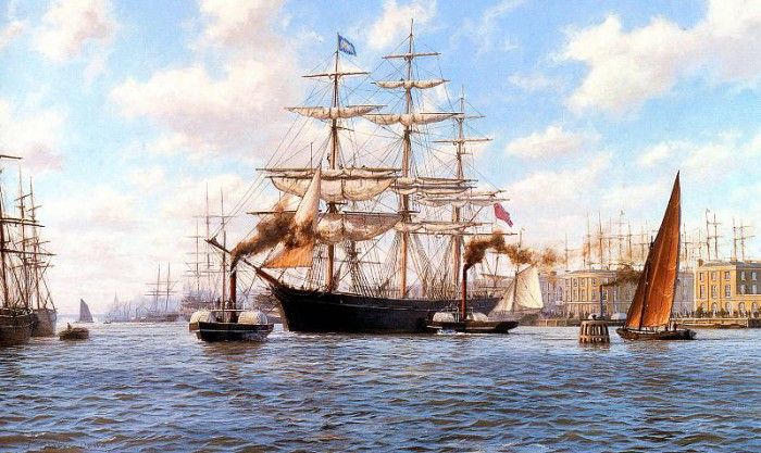 Jsd48 Ariel Leaving London Docks  1866 JStevenDews sqs. , J 