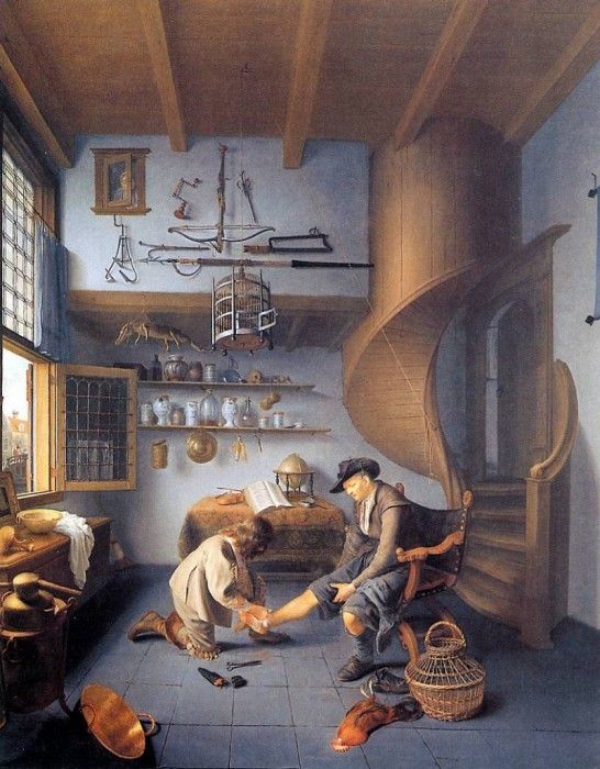 Koedijck Isaac A barber surgeon tending a peasants foot Su. Koedijck, �����