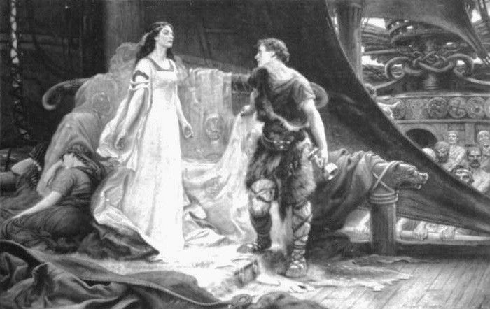 Draper Herbert James Tristan and Isolde steel engraving.   