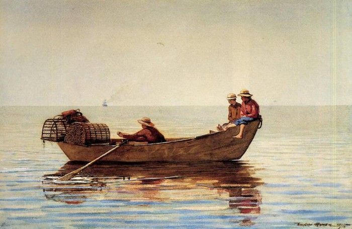 Homer Winslow Three Boys in a Dory with Lobster Pots. , 