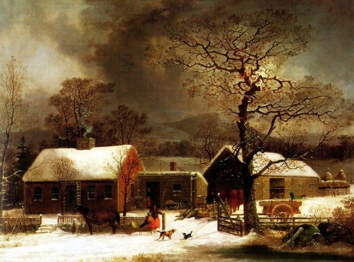 Winter Scene in New Haven. Durrie, 