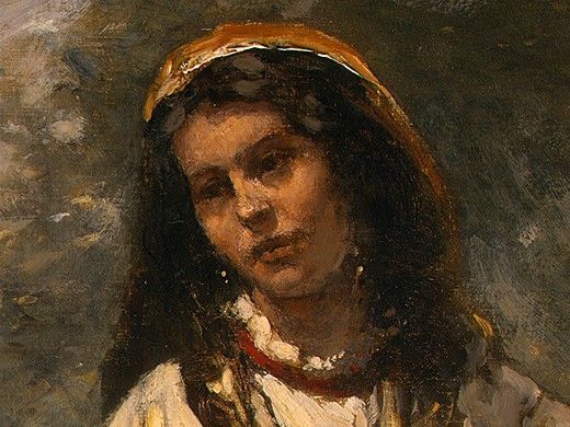 Corot Gypsy Girl with Mandolin, probably c. 1870-1875, Det(1. , --