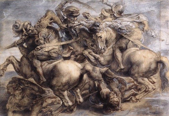 Leonardo da Vinci The Battle of Anghiari Rubens detail1. ,  