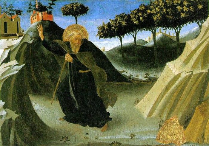 Fra Angelico Saint Anthony the abbott tempted by a lump of g. ,    F