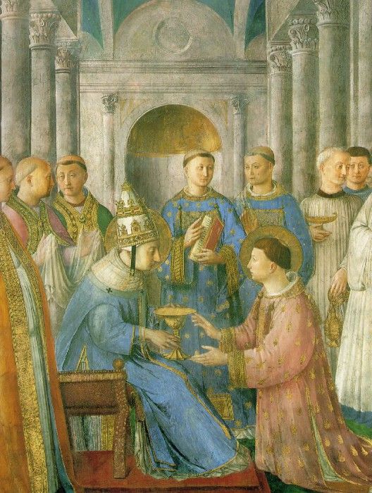 Fra Angelico The ordination of St Lawrence, 1450s, Chapel o. ,    F