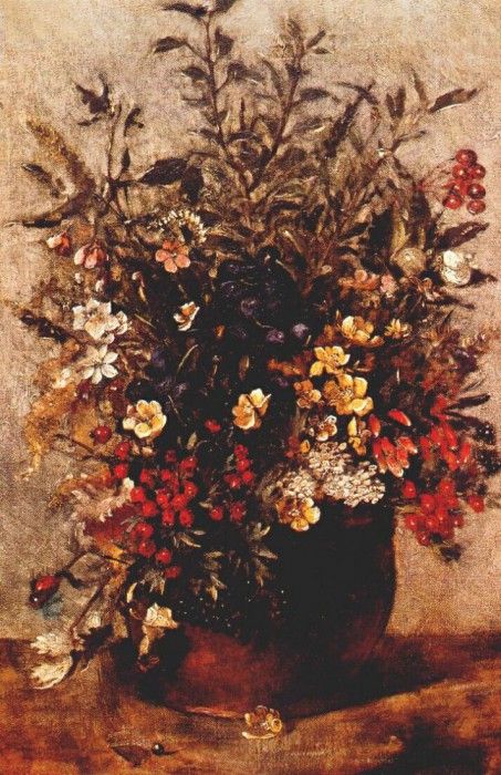 constable autumn berries and flowers in brown pot c1814. ��������� ����