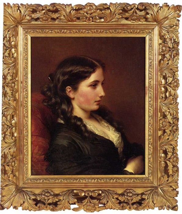 Winterhalter Franz Xavier Study of a Girl in Profile. ,  