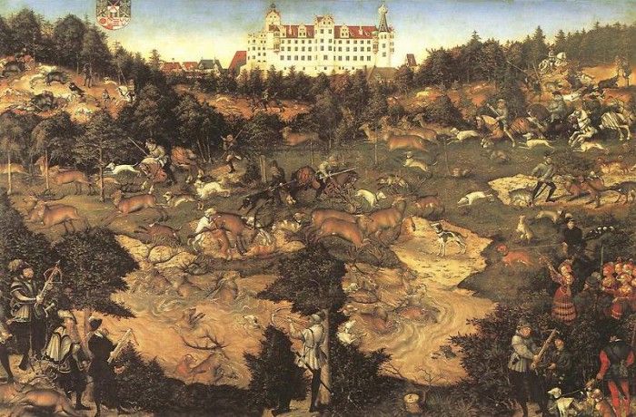 CRANACH Lucas the Elder Hunt In Honour Of Charles V At The Castle Of Torgau. ,  