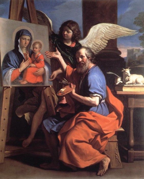 Guercino St Luke Displaying a Painting of the Virgin. ,   