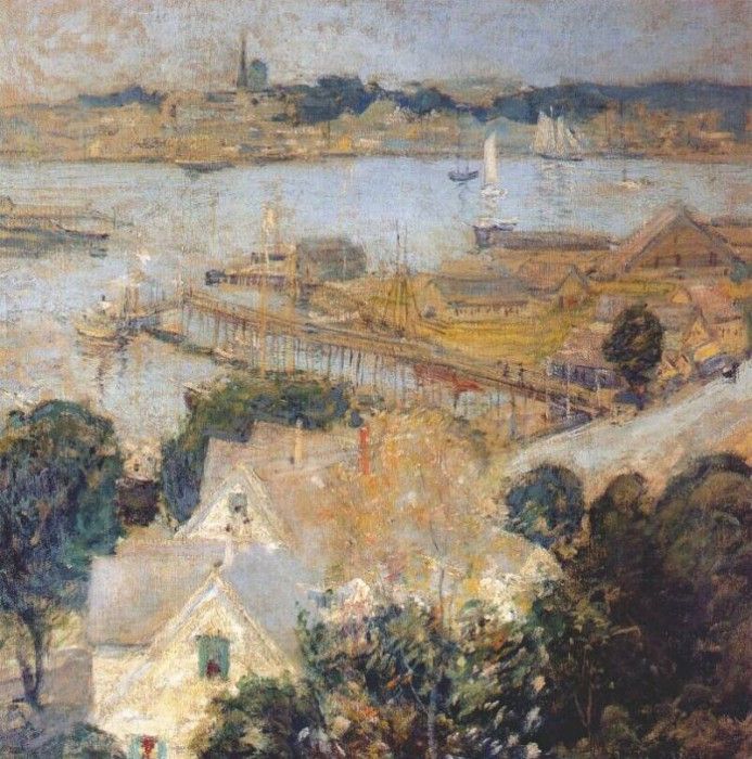 twachtman gloucester harbor c1901. Twachtmann,  