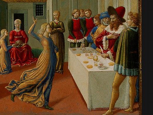 Gozzoli The Dance of Salome, 1461-62, 23.8x34.3 cm, Detalj 1. , 