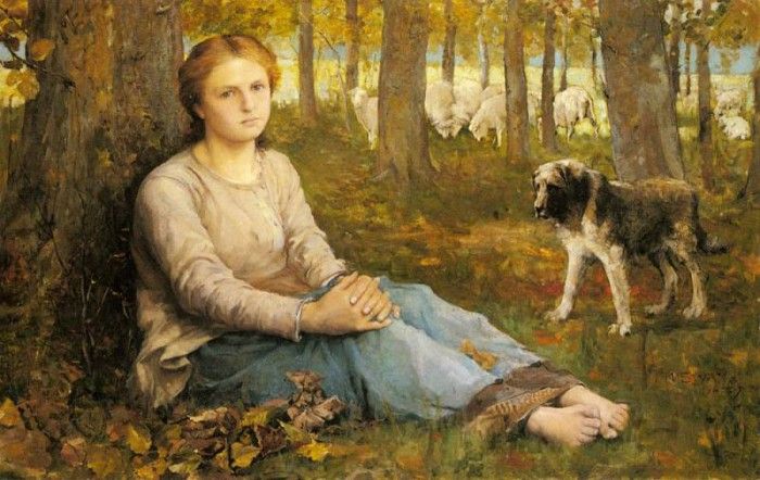 Swan John Macallan A Shepherdess And Her Flock. ,  Macallan