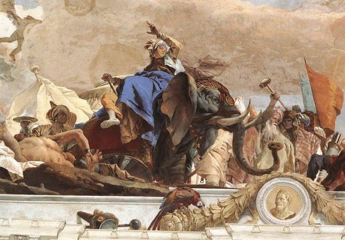 Tiepolo Wurzburg Apollo and the Continents detail7. ,  