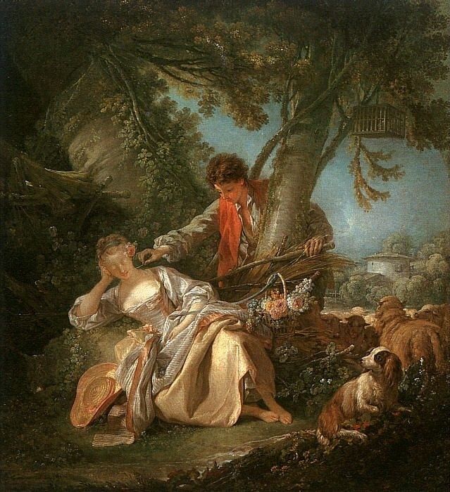 BOUCHER - THE INTERRUPTED SLEEP, 1750, OIL ON CANVAS. , 