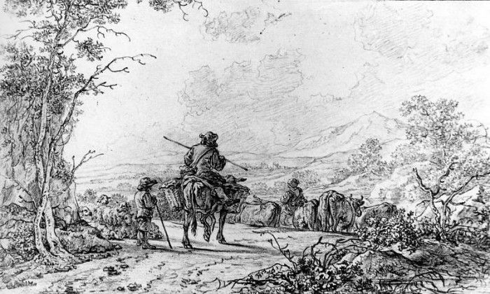 Strij van Abraham Herdsmen in landscape Sun. Strij,  