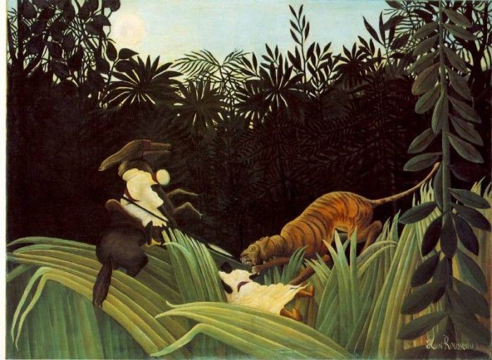 Rousseau,H. Scout Attacked by a Tiger (Eclaireur attaque par. , 