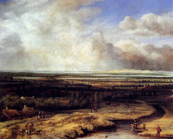Koninck Philips An Extensive Landscape With A Hawking Party. Koninck, Philips