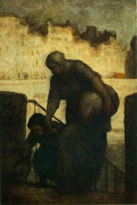 Daumier Laveuse au Quai dAnjou, c. 1860  Oil on wood panel,. , 