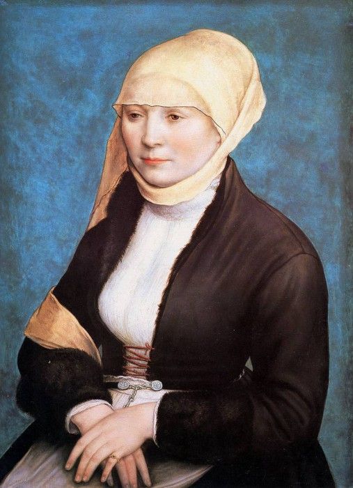 Holbein Hans Jr Portrait of a young woman Sun.   