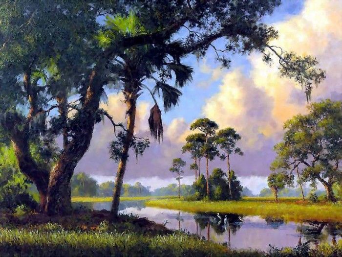 gentle breezes csg021 river scene. ,  
