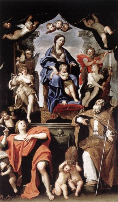 DOMENICHINO Madonna and CHild with St Petronius and St John the Baptist. 