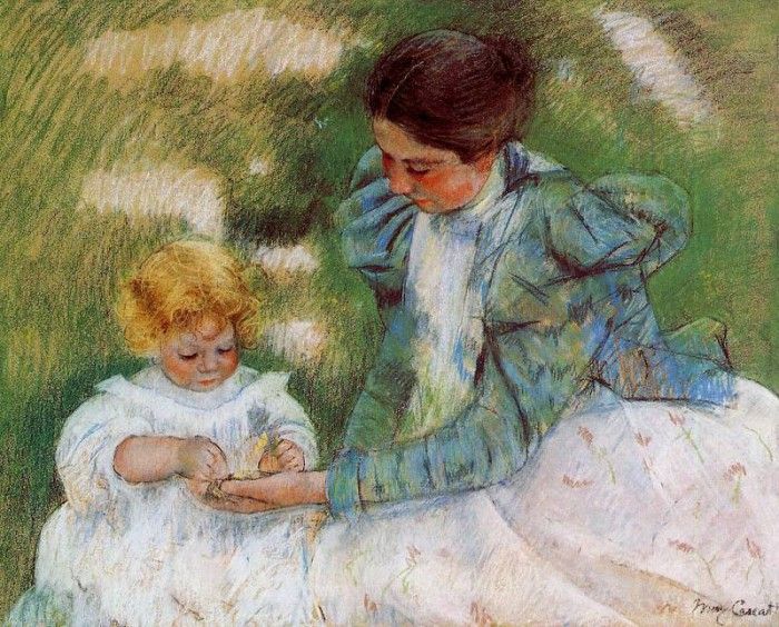 Cassatt Mary Mother Playing with Her Child.  