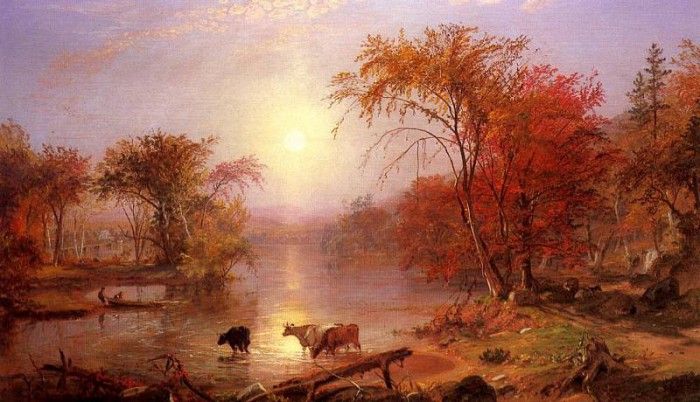 Bierstadt Albert Indian Summer Hudson River. , 