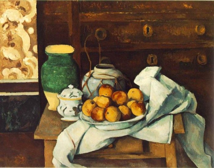 CeZANNE STILL LIFE WITH COMMODE,1883-87, BAYERISCHE STAATSGE. , 