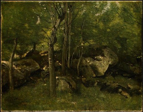Corot Rocks in the Forest of Fontainebleau, 1860-1865, NG Wa. , --