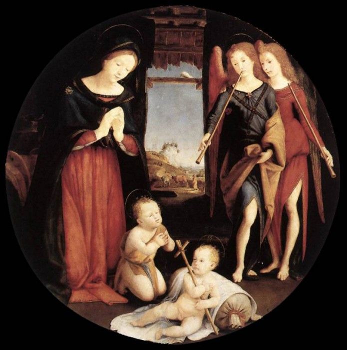 Piero di Cosimo The Adoration of the Christ Child 1505. ,  