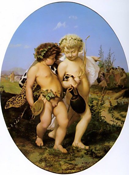 Drunken Bacchus and Cupid. , -