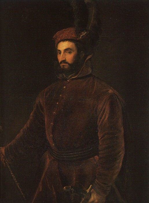 TIZIANO PORTRAIT OF IPPOLITO DE MEDICI 1532 34 PITTI PALAC.  ( )