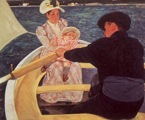 CASSAT - A RIDE IN A ROWING BOAT, 1894, OIL ON CANVAS.  