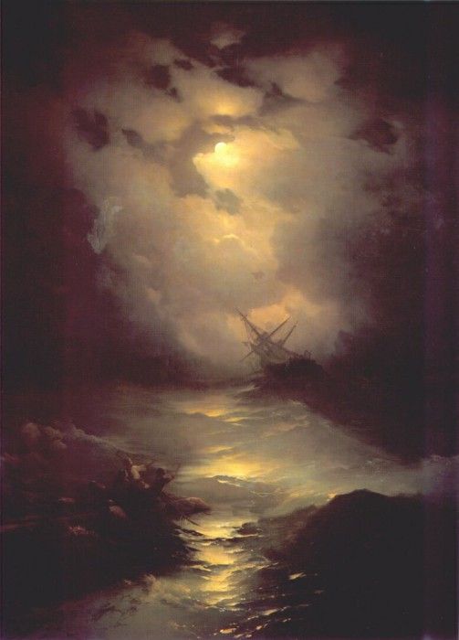 aivazovsky storm in the north sea 1865.   