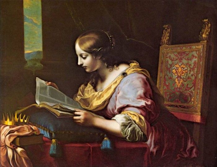 St Catherine Reading a Book wga. Дольчи, Карло