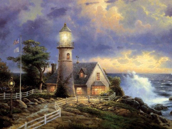 JLM-Thomas Kinkade-A Light in the Storm.  