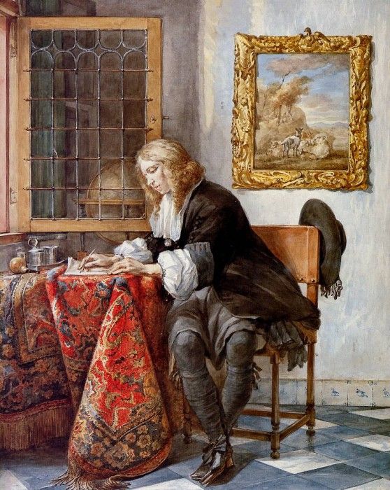 Schouman Aert Gentleman writng a letter Sun. Schouman, 